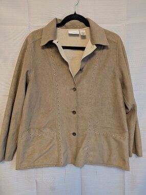 Women’s Tan Faux Suede Jacket – Size 8
